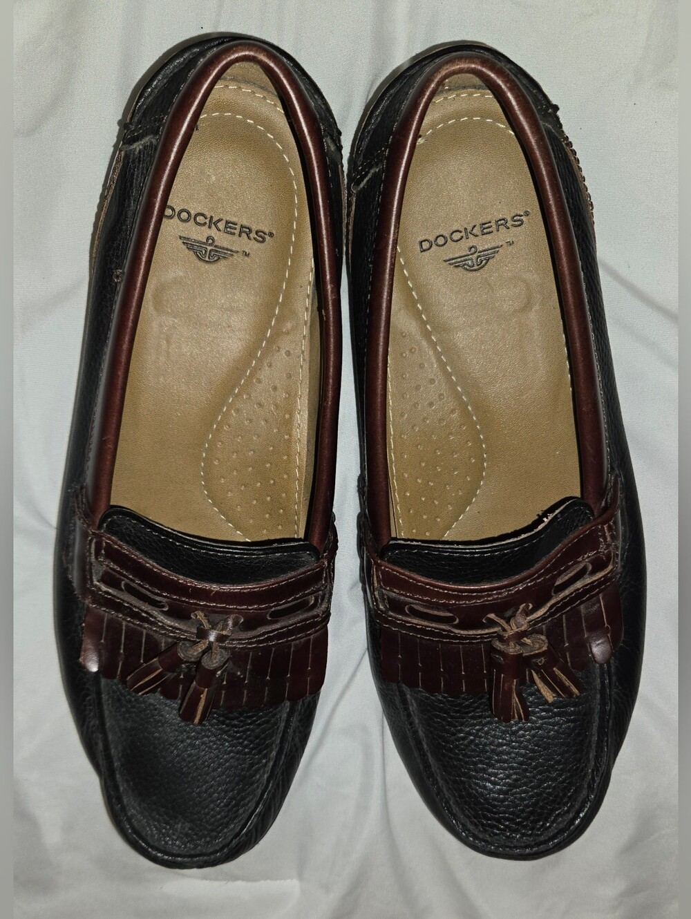 Dockers Black & Brown Tassel Kiltie Loafers Sz 11 - Picture 2 of 10